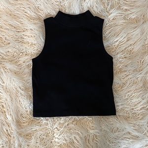 HM DIVIDED Black Crew Neck Ribbed Crop Top